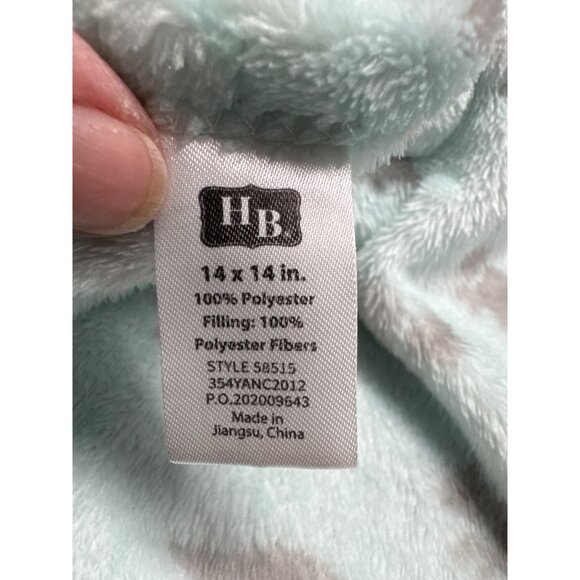 Baby Blue Dinosaur Plush Lovey Blanket With Triceratops Head 14"x14" 100% Polyes - Picture 5 of 6